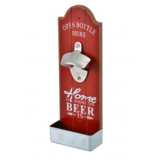 Wall Mounted Bottle Opener with Words & Tray                                                     
